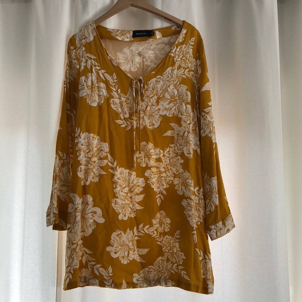 Mink Pink mustard floral dress.